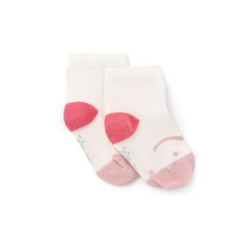 Tip Toey Joey Meias Barefoot Branco e Rosa - Pack 3 meias