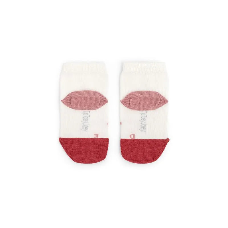 Tip Toey Joey Meias Barefoot Branco e Rosa - Pack 3 meias