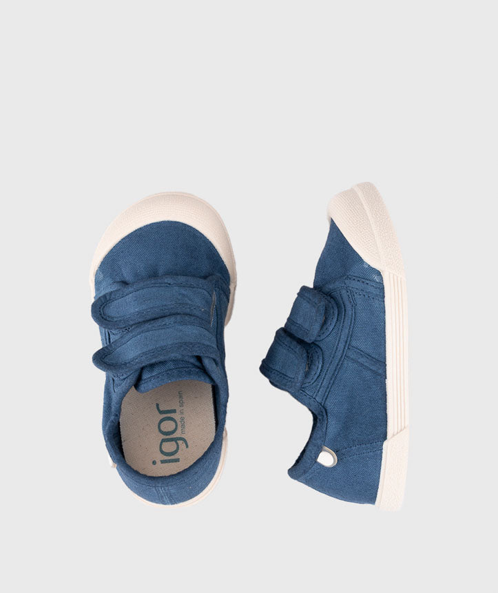 Igor - Ténis de Lona Velcro Azul Marinho